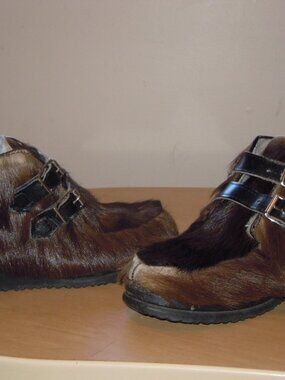 ALASKA FUR WOOL LINED APRES CAPITAL CANADA ESKIMO INUIK ANKLE BOOTS SHOES SZ 6